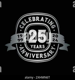 25th Anniversary Celebration Logo Design Template. 25th Anniversary Vector and Illustration. Stock Vector