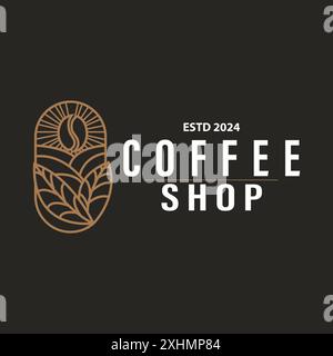 Simple caffeine drink coffee logo design cafe business vector coffee beans, bar, restaurant vintage model Stock Vector