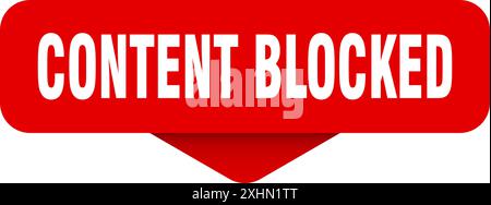content blocked sticker. content blocked sign on transparent background. rectangular button Stock Vector