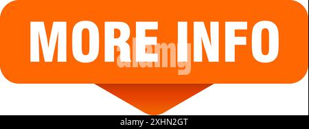 more info sticker. more info sign on transparent background. rectangular button Stock Vector