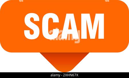 scam sticker. scam sign on transparent background. rectangular button Stock Vector