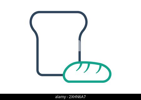 Bread icon. icon related to carbohydrates. line icon style. nutrition elements vector illustration Stock Vector