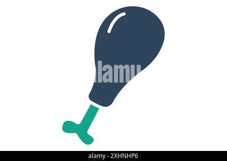 Chicken leg icon. icon related to protein source. solid icon style. nutrition elements vector illustration Stock Vector