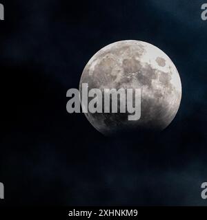 Partial Lunar Eclipse - Moon Stock Photo
