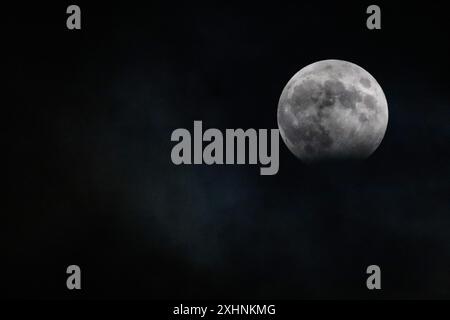 Partial Lunar Eclipse - Moon Stock Photo