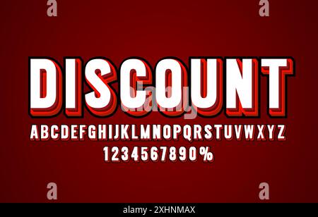 Discount font set collection, letters and numbers symbol. Vector Stock Vector