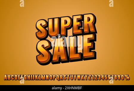 Super Sale font set collection, letters and numbers symbol. Vector Stock Vector