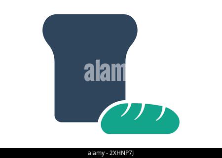 Bread icon. icon related to carbohydrates. solid icon style. nutrition elements vector illustration Stock Vector