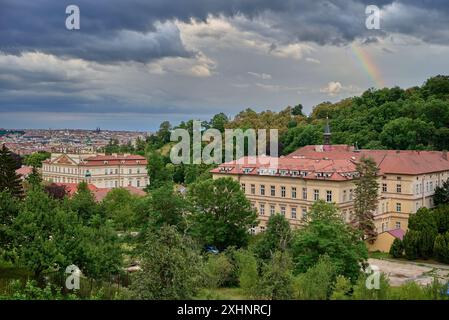 Cityscape view of Prague, capital of Czech republic, view from the Strahov monastery, on 13 July 2024 Stock Photo