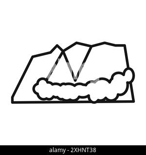 avalanche icon Black line art vector in black and white outline set collection sign Stock Vector