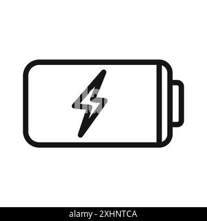 battery icon Black line art vector in black and white outline set collection sign Stock Vector