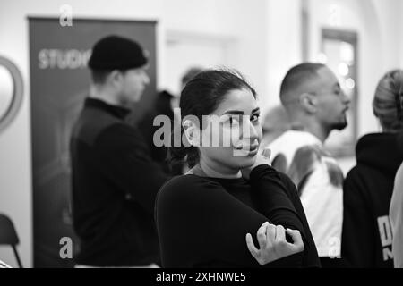 Woman at the tattoo convention in Malmö Sweden on 11 november 2023. Stock Photo