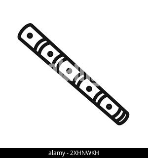 Dizi music icon Black line art vector in black and white outline set collection sign Stock Vector