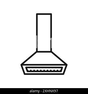 Extractor Hood icon Black line art vector in black and white outline set collection sign Stock Vector
