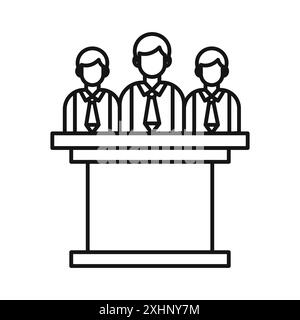 committee board icon Vector symbol or sign set collection in black and ...