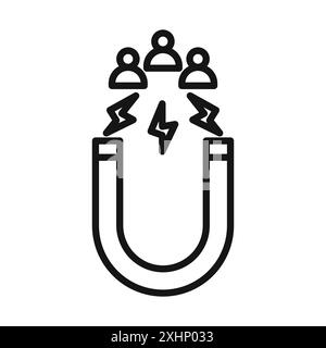 User Engagement icon Black line art vector in black and white outline set collection sign Stock Vector