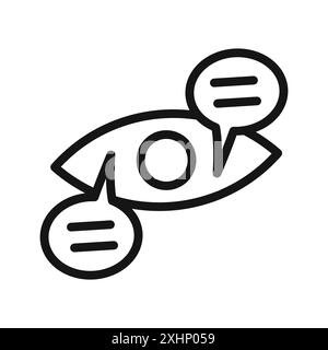 Viewable Impression icon Black line art vector in black and white outline set collection sign Stock Vector