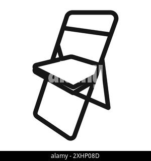 Chair icon Black line art vector in black and white outline set ...