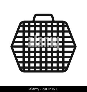 resock animals icon Black line art vector in black and white outline set collection sign Stock Vector