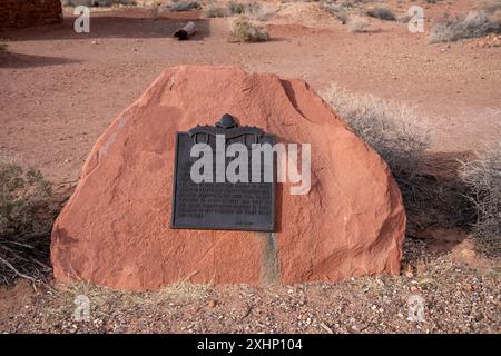 Page, Arizona - March 7, 2024: Historical plaque for Lee's Ferry near the Grand Canyon Stock Photo