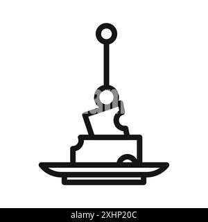 tapas icon Black line art vector in black and white outline set collection sign Stock Vector