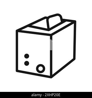 toaster icon Black line art vector in black and white outline set collection sign Stock Vector