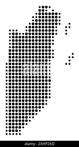 Belize country dotted map. Black spot pixel illustration isolated on ...