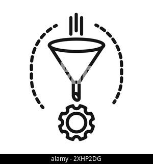 refinement icon Black line art vector in black and white outline set collection sign Stock Vector