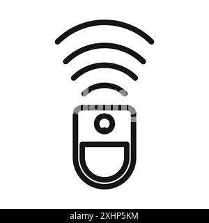 Sensor icon Black line art vector in black and white outline set collection sign Stock Vector
