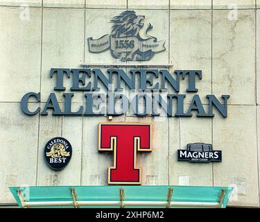 Glasgow, Scotland, UK. 15th July, 2024: Scots lager England troll as tennents lager continued their series of football bill boards with little sympathy for england. The company are famous for their graphics and their city Drygate Wellpark brewery is covered in iconic art in the east end of the city and is a tourist mecca. Credit Gerard Ferry /Alamy Live News Stock Photo