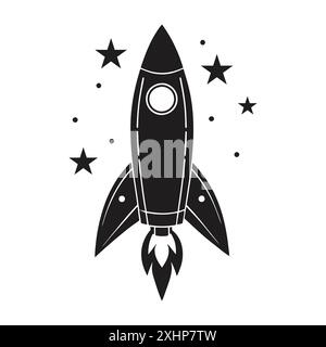 Rocket icon, Space ship launch logo Vector Stock Vector