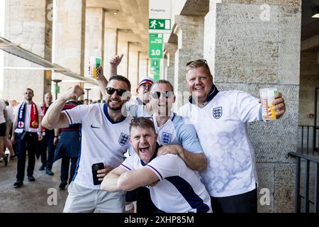 Berlin, Germany. 14th July, 2024. Football fans of England seen before the UEFA Euro 2024 final between Spain and England at Olympiastadion in Berlin. Credit: Gonzales Photo/Alamy Live News Stock Photo