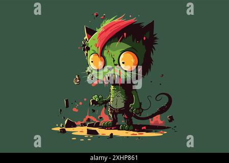 Cat zombie vector illustration Stock Vector Image & Art - Alamy