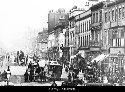 The Briggate, Leeds, Victorian period Stock Photo