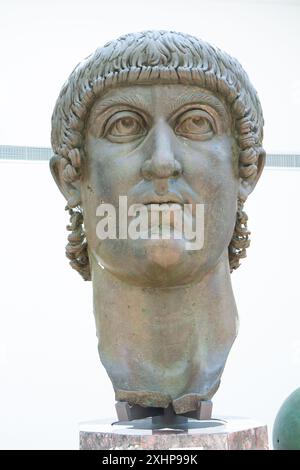 Head of emperor Constantine the Great. Remains of the bronze colossus ...