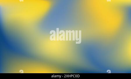 Blurred yellow and blue holographic spectrum gradient abstract background. 4k resolution wallpaper, backdrop, banner. Editable vector illustration Stock Vector