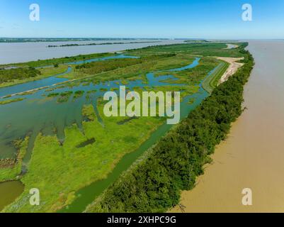 France, Gironde, Gironde estuary, Ile Nouvelle, 6.3 km long between Pauillac and Blaye, property of the Conservatoire du Littoral, it is a major site Stock Photo