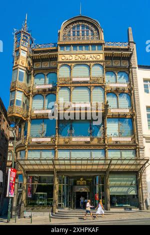 Belgium, Brussels, Le Mont des Arts the art nouveau facade of the MIM (musical instruments museum), architect Paul Saintenoy Stock Photo