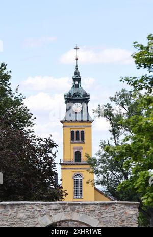 Augustusburg 08.07.2024, Augustusburg, Blick auf die Kirche St.Petri *** Augustusburg 08 07 2024, Augustusburg, View of St. Peters Church Stock Photo