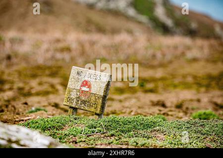 No Access sign in dual language english and welsh dim mynediad Stock Photo