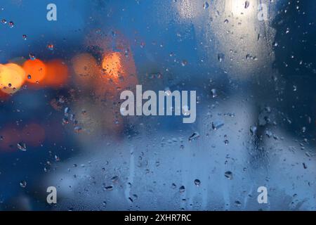 rainy view through window Stock Photo
