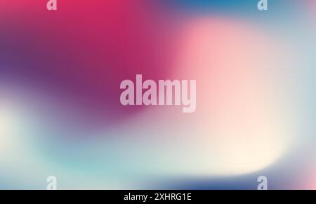 Abstract colorful blurred & curved holographic background vector design with grainy gradient for social media, banner design, and website . Dark pink. Stock Vector
