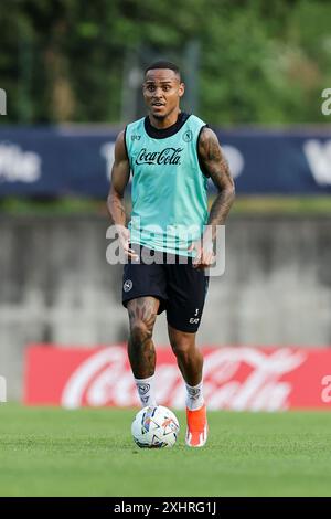 Napoli's Brazilian defender Natan  during  SSC Napoli's 2024-25 preseason training camp in val di sole in Trentino, Dimaro Folgarida Stock Photo