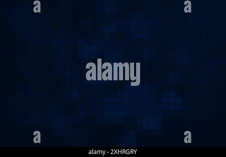 Abstract grid background of rounded dark blue squares with color gradient. High resolution full frame abstract background in blue hues, copy space. Stock Photo
