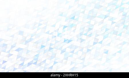 Abstract colorful blue, light blue and turquoise triangle pattern on white background. Full frame triangular shape geometric background, copy space. Stock Photo