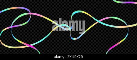 Dynamic spectrum ribbon. Abstract holographic wave. Flow iridescent fluid. Stock Vector