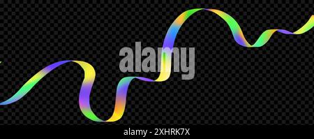 Dynamic spectrum ribbon. Abstract holographic wave. Flow iridescent fluid. Stock Vector