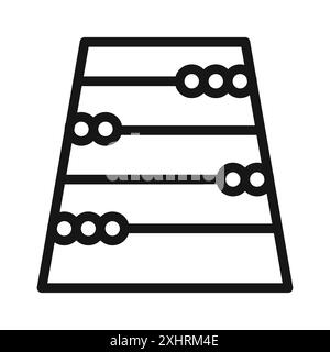 Abacus icon Black line art vector in black and white outline set collection sign Stock Vector
