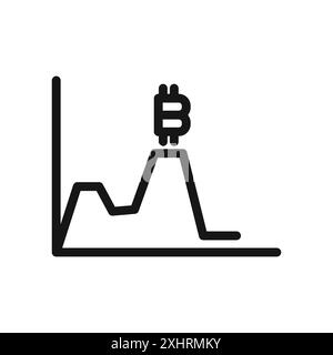 Bitcoin Evolution icon Black line art vector in black and white outline set collection sign Stock Vector