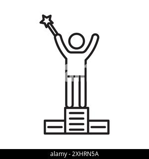 Champion icon Black line art vector in black and white outline set collection sign Stock Vector